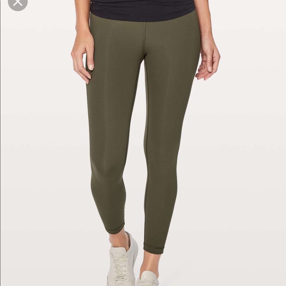 Lululemon Wunder Under Hi Rise 7/8 Olive Green 2